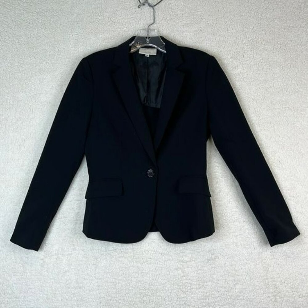 Emma James Womens Black One Button Blazer Suit Jacket SIZE 9